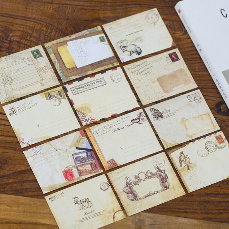 12 PCS Mini Vintage Print Envelopes