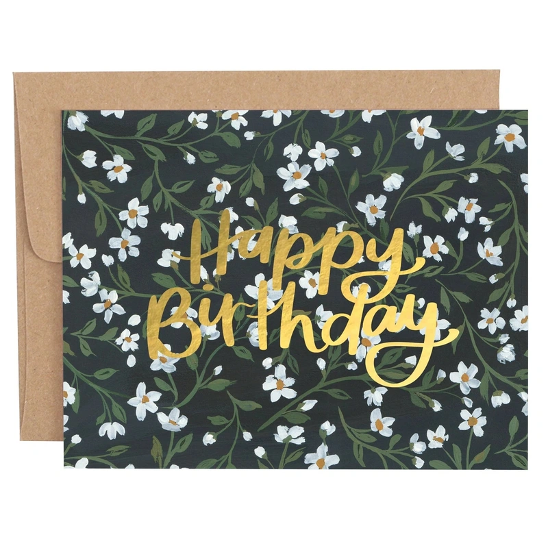 1Canoe2 Birthday Card – Vintage Floral Happy Birthday